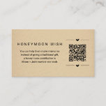 Honeymoon Wish/Fund Kaart w QR Code Insert<br><div class="desc">Honeymoon Wish / Honeymoon Fund Kaart met QR Code Insert - Een heerlijk eenvoudig ontwerp om uw wens te communiceren met een gedicht voor bijdragen aan uw huwelijksreis in plaats van een traditioneel geschenk. Door uw QR-code in te voegen,  wordt het proces voor uw gasten nog eenvoudiger.</div>