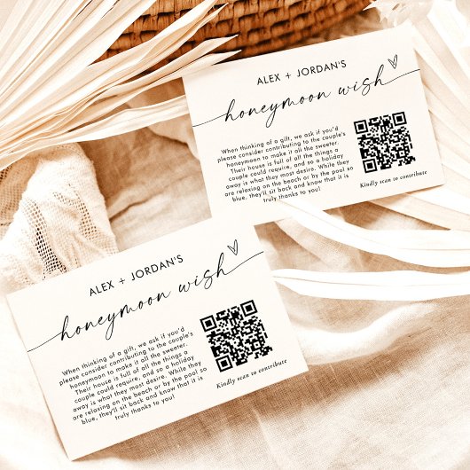 Honeymoon Wish Kaart | QR Code Honeymoon Fund