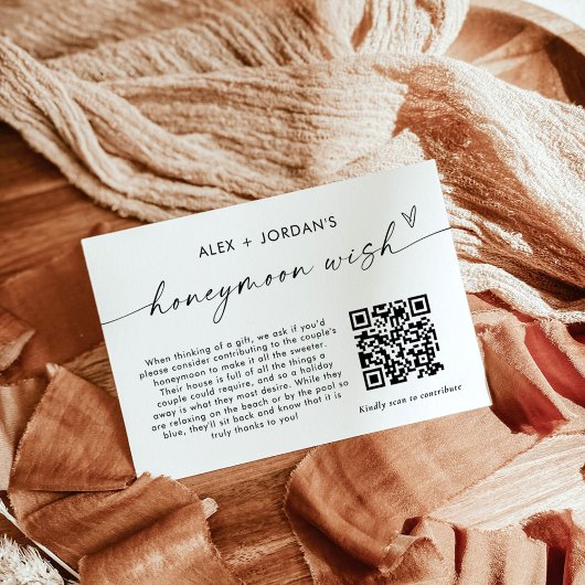 Honeymoon Wish Kaart | QR Code Honeymoon Fund