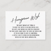 Honeymoon wish modern handschrift Simple Wedding Informatiekaartje (Voorkant)