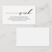 Honeymoon Wish, modern romantisch design Informatiekaartje (Voorkant / Achterkant)
