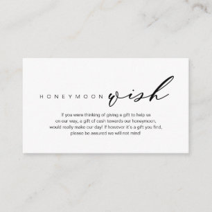Honeymoon Wish, modern romantisch design Informatiekaartje