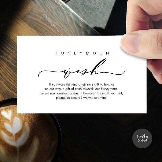 Honeymoon Wish, modern romantisch design Informatiekaartje