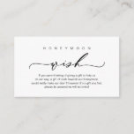 Honeymoon Wish, modern romantisch design Informatiekaartje<br><div class="desc">Dit is het Moderne zwarte elegante romantische script,  Wedding honeymoon wish Enclosure Kaart. U kunt de doopvontkleuren veranderen,  en uw trouwdetails in de passende doopvont/het schrijven toevoegen. #TeeshaDerrick</div>