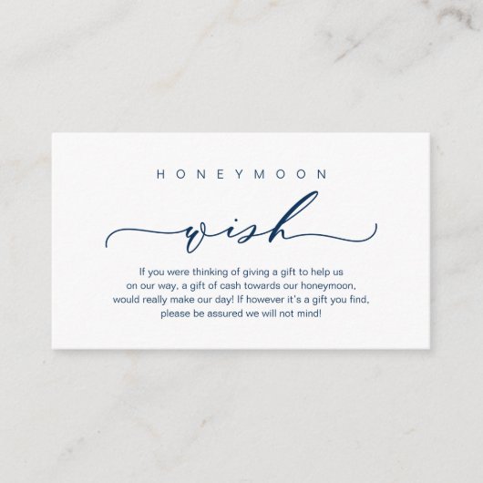 Honeymoon Wish, modern romantisch design Informatiekaartje (Voorkant)