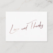 Honeymoon Wish Modern Roos Gold Handwriting Informatiekaartje (Achterkant)