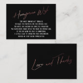 Honeymoon Wish Modern Roos Gold Handwriting Informatiekaartje (Voorkant / Achterkant)