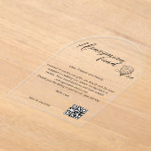 Honeymoon Wish QR Code Reisfonds Aanvraag Gift Acryl Uitnodigingen (Laagn)