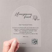 Honeymoon Wish QR Code Reisfonds Aanvraag Gift Acryl Uitnodigingen (Insitu (Draagbaar))