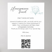 Honeymoon Wish QR Code Reisfonds Aanvraag Gift Poster (Voorkant)