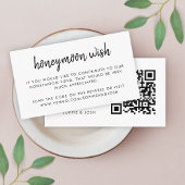 Honeymoon Wish | QR Code Weddenschap White Informatiekaartje