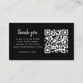 Honeymoon Wish | QR Code Wedding Registry Black En Informatiekaartje (Achterkant)