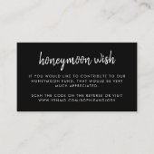 Honeymoon Wish | QR Code Wedding Registry Black En Informatiekaartje (Voorkant)