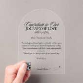 Honeymoon Wish Registry QR Code Huwelijkscadeau Acryl Uitnodigingen (Insitu (Draagbaar))