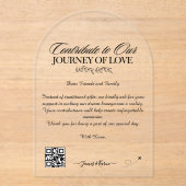 Honeymoon Wish Registry QR Code Huwelijkscadeau Acryl Uitnodigingen (Voorkant)