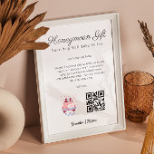 Honeymoon Wish Travel Fund Vraag cadeau QR-code aa Poster