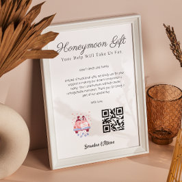 Honeymoon Wish Travel Fund Vraag cadeau QR-code aa Poster