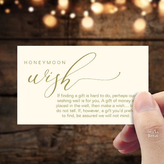 Honeymoon Wish Wishing Well, Fund, A Note On Gifts Informatiekaartje