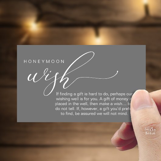 Honeymoon Wish Wishing Well, Fund, A Note On Gifts Informatiekaartje