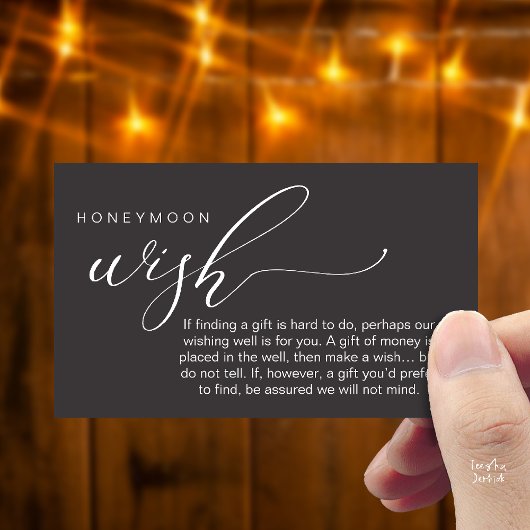Honeymoon Wish Wishing Well, Fund, A Note On Gifts Informatiekaartje