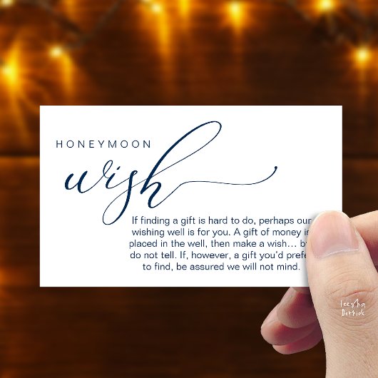 Honeymoon Wish Wishing Well, Fund, A Note On Gifts Informatiekaartje