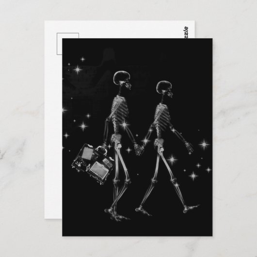 Honeymoon X-Ray Skeleton Passen getrouwd - B&W Briefkaart (Voorkant / Achterkant)