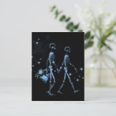 Honeymoon X-Ray Skeleton Passen getrouwd - blauw Briefkaart (Staand voorkant)
