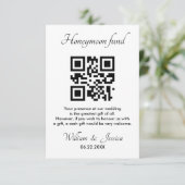 Honeymoonfonds met QR-code bijgevoegde kaart (Staand voorkant)