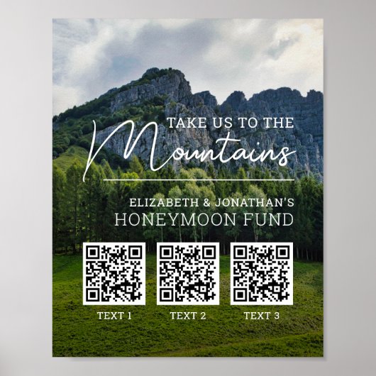 Honeymoonfonds moderne cash QR-code Poster (Voorkant)