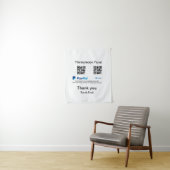 Honeymoonfonds PayPal Venmo QR-code bedankt Wandkleed (In situ)