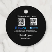Honeymoonfonds PayPal Venmo QR-code dank je Bedankjes Labels (Achterkant)