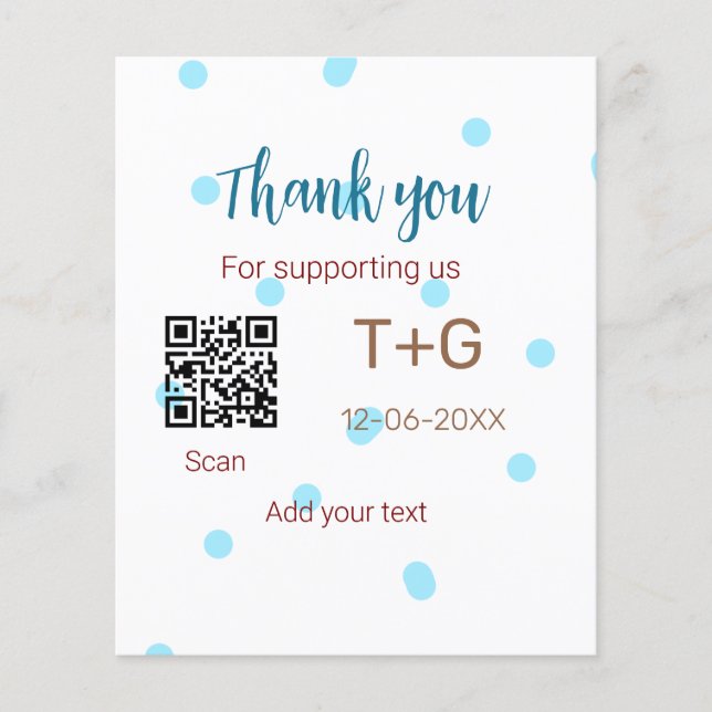 Honeymoonfonds QR-code koppel naam bruiloft (Voorkant)