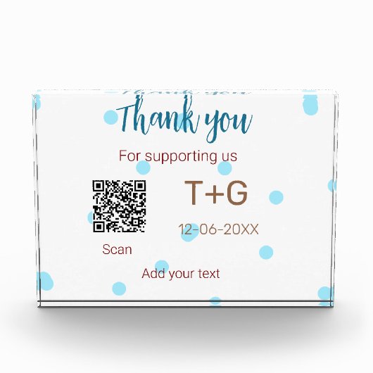 Honeymoonfonds QR-code koppel naam bruiloft Fotoblokken (Voorkant)