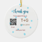 Honeymoonfonds QR-code koppel naam bruiloft Keramisch Ornament (Voorkant)