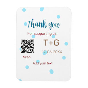 Honeymoonfonds QR-code koppel naam bruiloft Magneet
