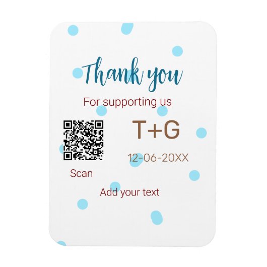 Honeymoonfonds QR-code koppel naam bruiloft Magneet (Verticaal)