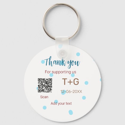 Honeymoonfonds QR-code koppel naam bruiloft Sleutelhanger (Voorkant)