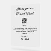 Honeymoonfonds scan QR-code naam toevoegen Acryl Bord (Hoek)