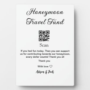 Honeymoonfonds scan QR-code naam toevoegen  Fotoplaat