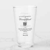 Honeymoonfonds scan QR-code naam toevoegen Glas (Achterkant)