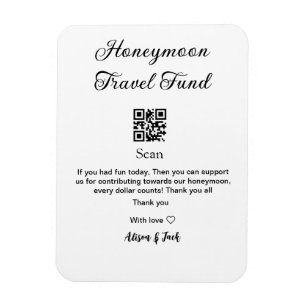 Honeymoonfonds scan QR-code naam toevoegen  Magneet