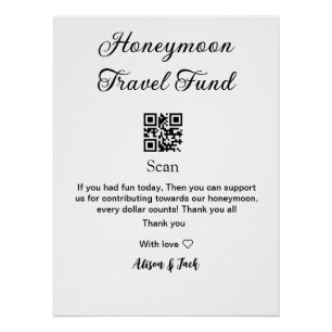 Honeymoonfonds scan QR-code naam toevoegen Perfect Poster