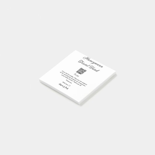 Honeymoonfonds scan QR-code naam toevoegen Post-it® Notes (Schuin)
