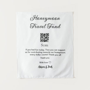 Honeymoonfonds scan QR-code naam toevoegen Wandkleed