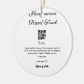 Honeymoonfonds scan QR-code voeg naam toe Keramisch Ornament (Links)