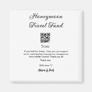 Honeymoonfonds scan QR-code voeg naam toe  Magneet