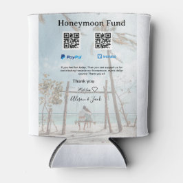 Honeymoonfonds venmo paypal donatie Q R koppel Blikjeskoeler