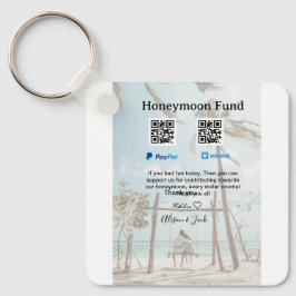 Honeymoonfonds venmo paypal donatie Q R koppel Sleutelhanger