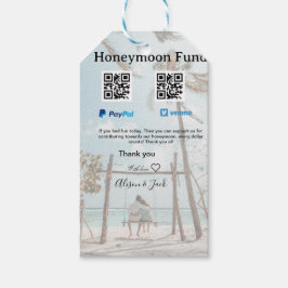 Honeymoonfonds venmo paypal donatie Q R stel Cadeaulabel