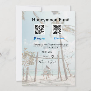 Honeymoonfonds venmo paypal donatie Q R stel Kaart